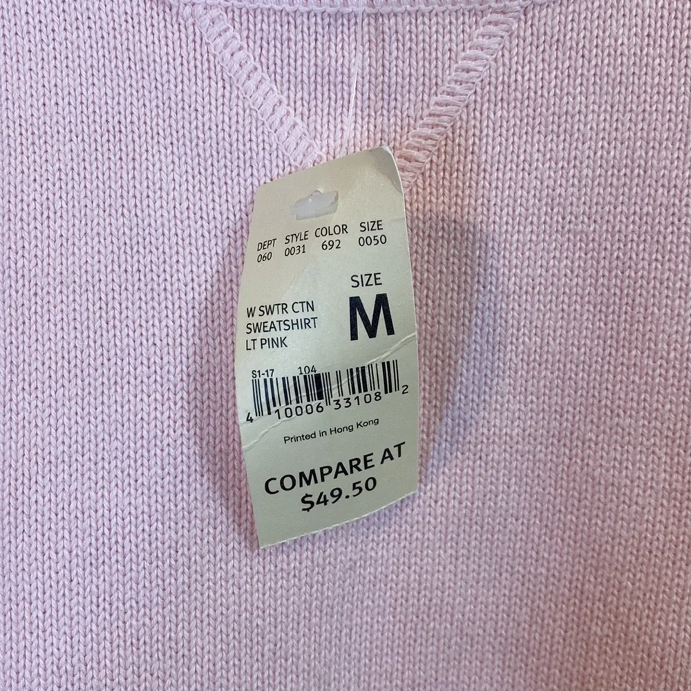 Eddie Bauer Women's Light Pink Long Sleeve Casual Crewneck Sweater Size M - Picture 4 of 8
